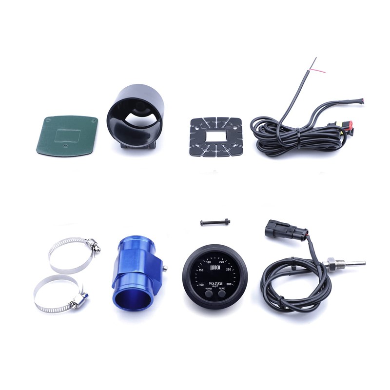 ZHSYMX Universal 52mm Water Temperature Gauge 100-300F(38-150C) Electronic Blue Digital
