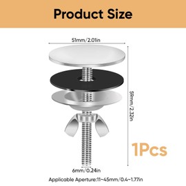 Stainless Steel Sink Hole Cover – 2 Inch Tap Hole Blanking Plug – Round Sink Blanking Cap with Rubber Gasket – Bathroom & Kitchen Sink Hole Stopper