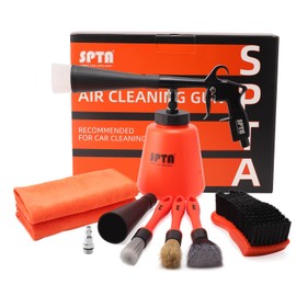 SPTA High Pressure Car Cleaning Gun, Cleaning Gun, Car Interior Washing Kit, Detailing Wash Gun with Metal Spinner for Seat Carpet Roof Dashboard, Essential Car Detailing Kit, 1L Bottle