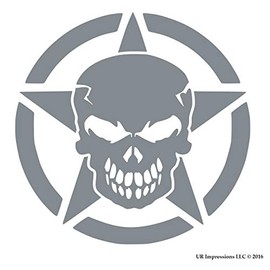 UR Impressions Silv Army Star Oscar Mike Scourge Decal Vinyl Sticker Graphics for Cars 4X4 Trucks SUV Vans Walls Windows Laptop|Silver|5.5 inch|URI027-S