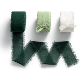 MORSUNBELA Chiffon Ribbon 1 Inch x 7 Yd - Decorative Fabric Silk Gift Ribbon for Wedding and Party Decorations