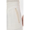 ÁWET Men's Nazret Pleated Linen Shorts 9", White, 34
