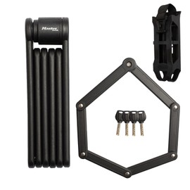 Master Lock Folding Lock for Bikes Hardened Steel Links 4 Keys with Bracket and Fixing 84cm