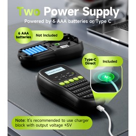 EazeID Label Maker Machine with-Tape Laminated, H1100 Black Label Maker with Keyboard, Handheld Labeler with Backlight Screen, Cabel Wire Label Maker for Industrial Home Office Use