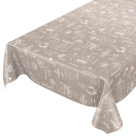 ANRO, oilcloth, wax tablecloth, linen look., 220 x 140 cm
