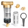 BriskSpring 40 Micron Spin Down Sediment Filters with Scraper, Disassembly-Free