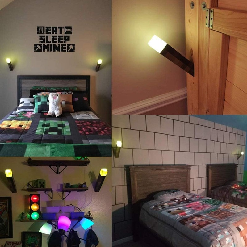 Light-up Wall Torch - Batteries & USB Pluggable Night Lamp