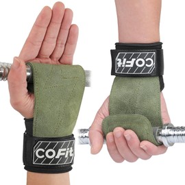 COFIT Wrist Straps for Weightlifting, Workout Wrist Wraps with Dual-Layer Oxford Leather, Enhanced Grip for Optimal Hand and Wrist Protection, Gym Lifting Straps for Deadlift and Powerlifting - Green