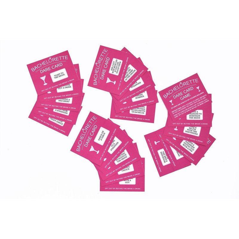 Printed Party Bachelorette Dare Card Scratch Off Game, Girls Night
