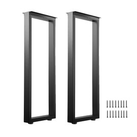 ALLCOS 36 Inch Metal Bar Table Legs, Heavy Duty Dining Table Leg Desk Legs with Adjustment Feet, Black, Set of 2