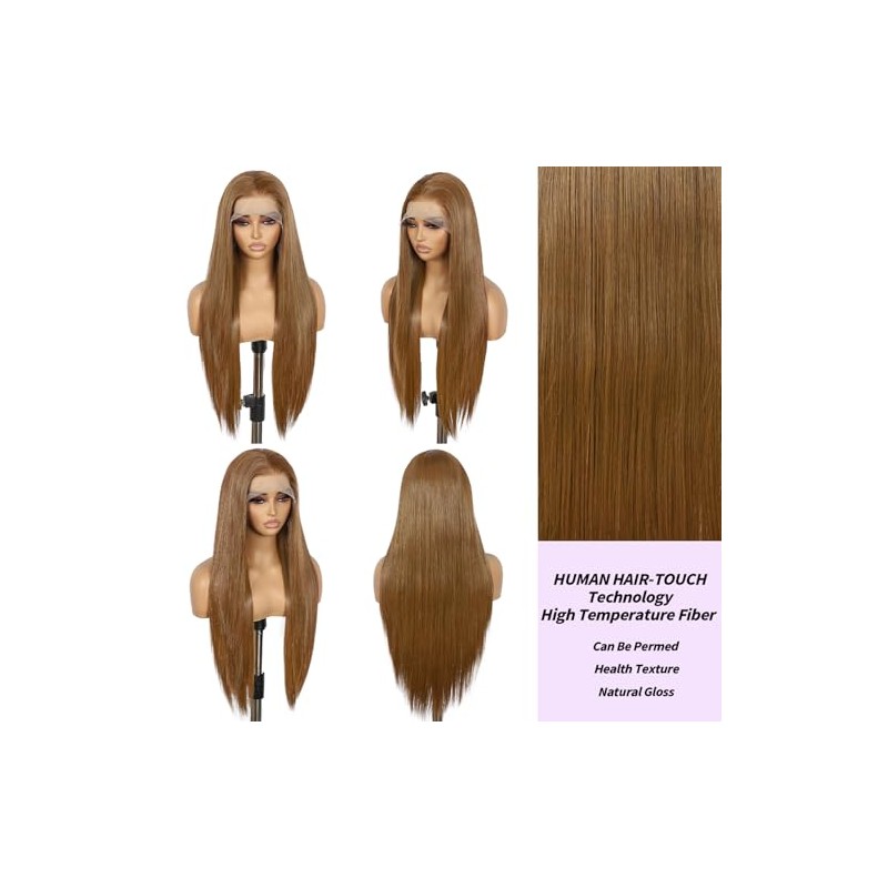 SAPPHIREWIGS 13×6 Recta Peluca Con Malla Frontal Ombre Pelo Marrón