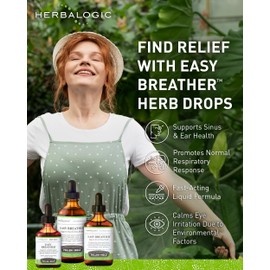 Herbalogic - Easy Breather Liquid Herb Drops - Supports Nose & Sinus Health - Helps Healthy Bodies Cope with Pollen & Mold - Based on The Traditional Chinese Formula Yu Ping Fang San - 2 Fl. Oz.