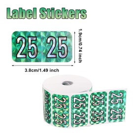 500pcs 2025 Year Stickers, 1.49x0.74 Inch File Folder Year Labels 2025 Holographic Sticker 2025 File Folder Stickers 2025 Foil Stickers for Chart Folder Office Supplies (Light Cyan)
