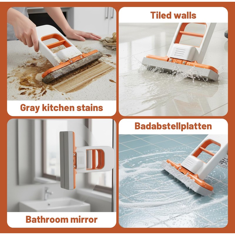 Mini Foldable Desktop Mop, Small Mop with 2 Handles and