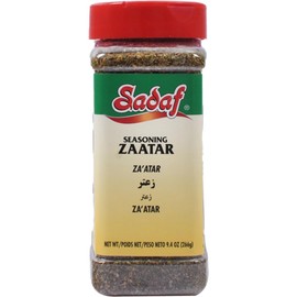 Sadaf Zaatar Seasoning - Green Zaatar Spice for Cooking and Food Seasoning - Spices & Seasonings - Middle Eastern Cuisine - Halal - 9.4 oz PET Bottle with Shaker Top