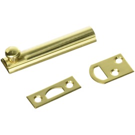 First Watch Security 1849 Solid Brass Construction 3 Inch Door Slide Bolt with Polished Brass Finish