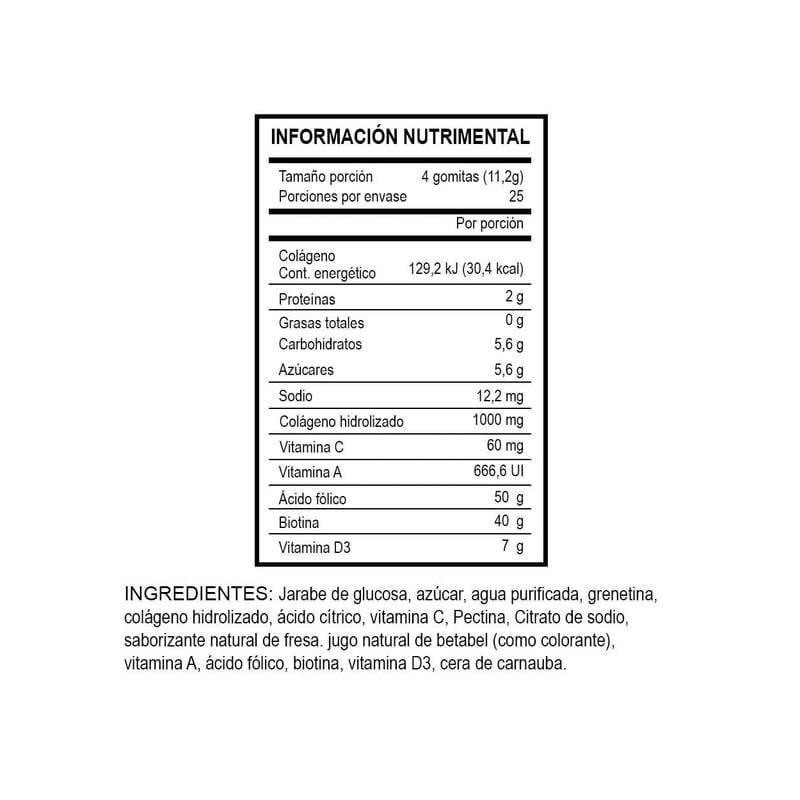Colágeno + biotina Belabear sabor fresa 280 g
