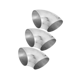 Motoforti 3pcs OD 4 Inch 90 Degree Mandrel Bend Elbow SS304 Stainless Steel Bend Tube Exhaust Elbow Pipe for Car Arc Length 200mm Silver Tone Long-lasting