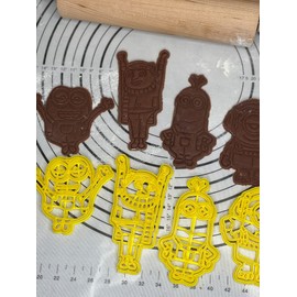 Premium Quality Set of 5 Gru Bob, Kevin, Stuart, Otto Cookie Cutters & Molds, Produced by 3D Kitchen Art