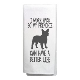 Kitchen Housewarming Gifts So My Frenchie Can Have A Better Life Bulldog 2 Pack Kitchen Tea Towels White