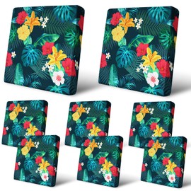 pickyNproud 8Pcs Patio Cushion Covers Stretch Outdoor Couch Cushions Slipcovers Replacement Washable Furniture Protector with Elastic Bottom Sofa Chair Seat Cover