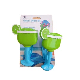 C&H Solutions Beach Towel Holders, Clips, Set of Two, Lemon Cups Style