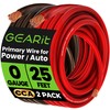 GearIT 1/0 Gauge 25ft Black/Red CCA Wire - For Car