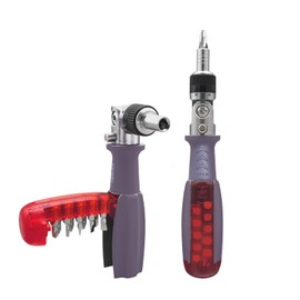 GisWell 10-in-1 Ratchet Screwdriver Set, Screwdriver Ratchet with 10 Bits and Magnetic Press Lock, for Electrical and Electronic Applications, Slotted/Phillips/Torx