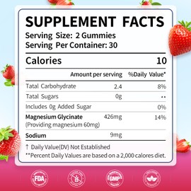 CelestiaCare Magnesium Glycinate Gummies, High Absorption, Muscle & Nerve Support, Calm & Relaxation, Bone Health, Zero Sugar, Vegan, Gluten Free, 60 Count