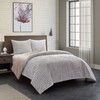 Dearfoams Drydon Stripe Plush 3 Piece Soft Comforter Set with