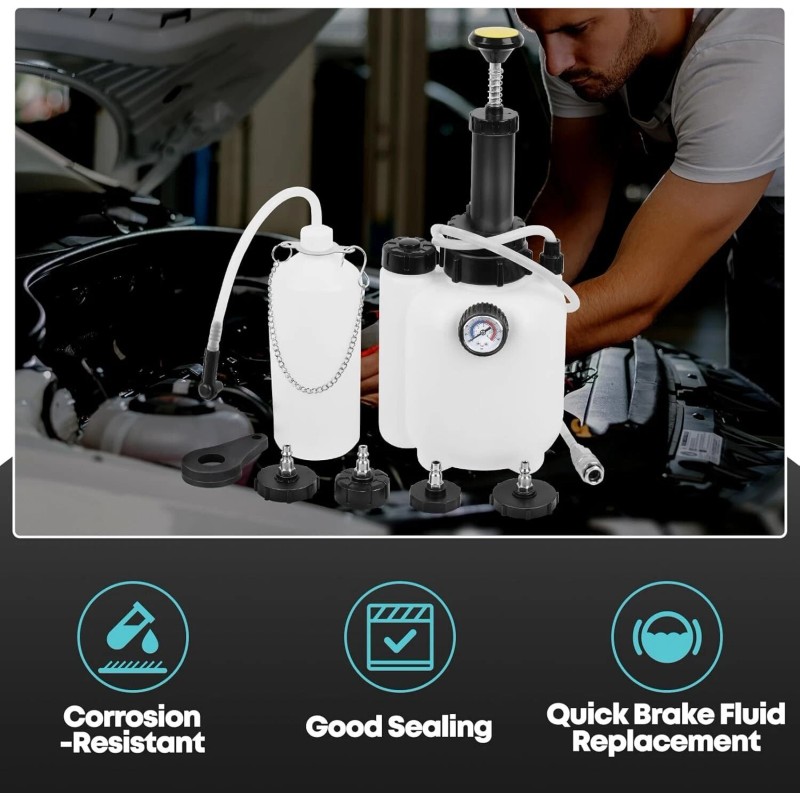 3L Brake Bleeder Kit Manual Brake Bleeder Fluid Pump 4