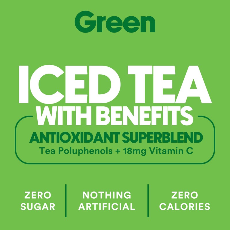 Ryl Iced Tea, Green, Antioxidant Superblend, Zero Sugar, Low Carb,