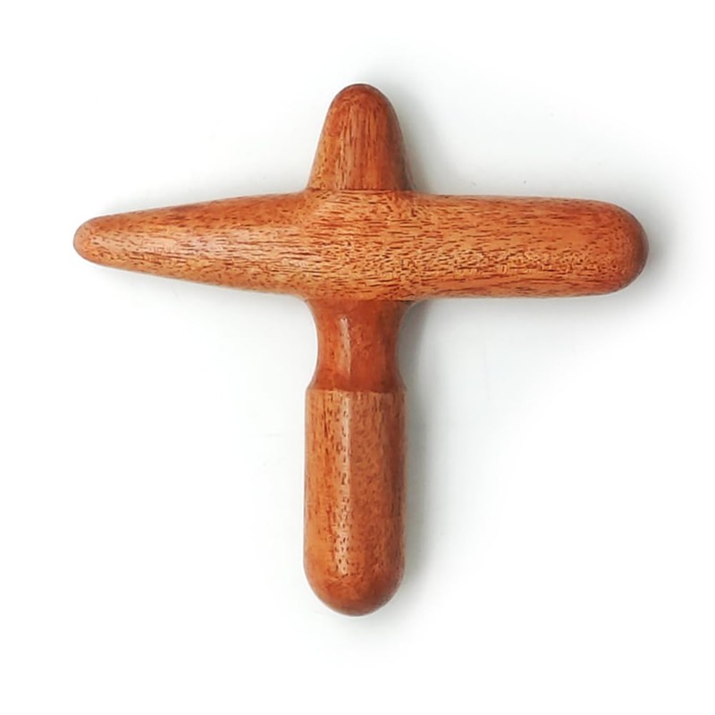 KITAMA Thai Massage-Holz Set (5 Teile): Massage Stäbchen + Kreuz