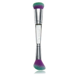 Spectrum Collections Brush Club Double Ended Face Make Up Brush, Spectrum Dual Makeup Brush for Contour, Blush or Buffing with Hypoallergenic Bristles, Green Purple Duo Makeup Brush
