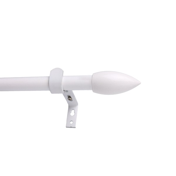 Urbanest Adjustable Bullet Drapery Rod, 84"-120", Glossy White