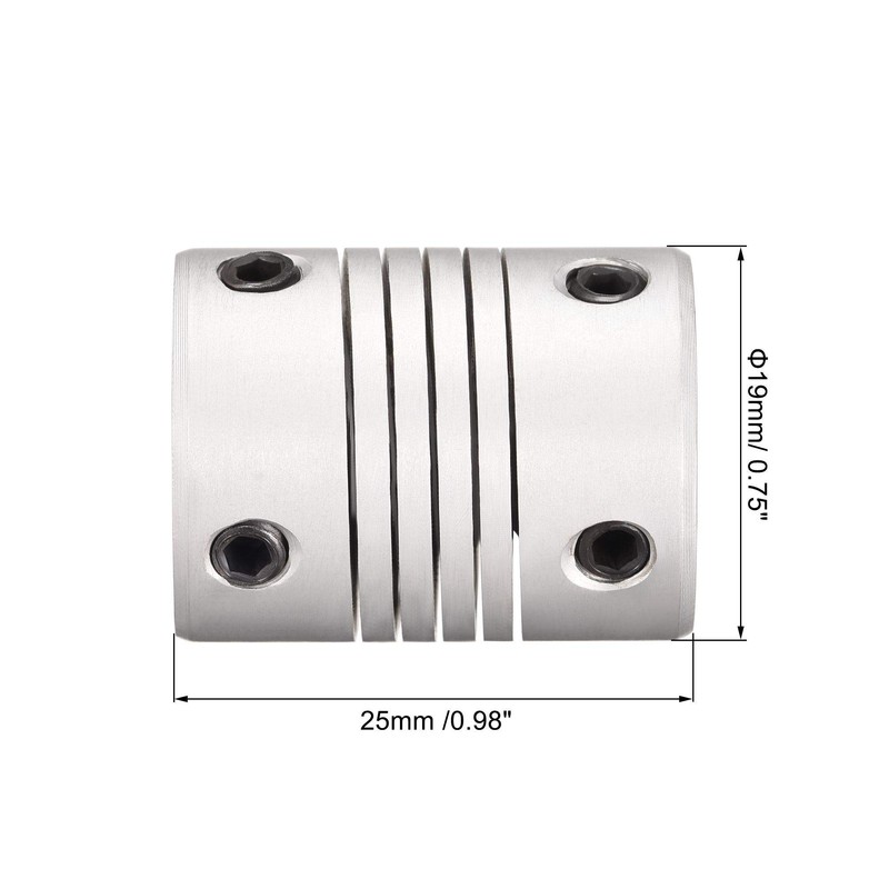 sourcing map 4mm to 6mm Aluminum Alloy Shaft Coupling Flexible