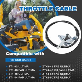 Replace 746P05811A 746-05811A Throttle Choke Cable Replacement for CUB Cadet 51.0 Lg ZT1 ZTX4 Ultima 42 46 48 54 60 for CUB Cadet Throttle Cable