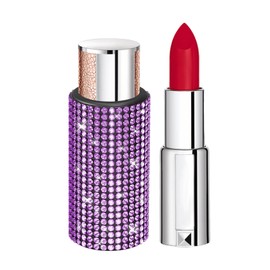 Lyxheth Upright Car Chapstick Holder, Lip Gloss Holder for Car, Sparkling Rhinestone Auto Interior Insulating Lip Balm Holder, Auto Accessories Bling Car Lipstick Holder Fit Most Vehicles (Purple)