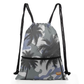PAKAZA Knapsack Gym Sack, Hot Spring Bag, Japanese Pattern, Original, Stylish, Drawstring Cloth, Foldable, Large Capacity, Palm Tree Silhouette, Free size