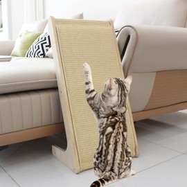 Pawzentic Pawzentic L-Shaped Cat Scratcher for Indoor Cats with Support Board,Replaceable Durable Natural Sisal Mat,Furniture Protector,Scratching Post Suitable for Large Cats,Ramp Scratcher