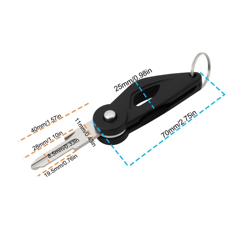 Briny River Pack of 2 Foldable Key Blank Compatible with