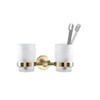 Housler® Brushed Brass Round Bathroom Accessories (Gold) (Round double Tumbler)