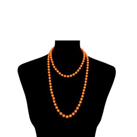 80s style 48in plastic neon orange bead necklace