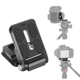 koolehaoda Foldable Right Angle Quick Release Plate Camera L Bracket Vertical Horizontal Toggle 1/4" Screw Replacement for Canon Nikon Sony DSLR Camera