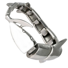 DonDon Men's Stainless Steel Bracelets in Gothic Style, Stainless Steel, Shark