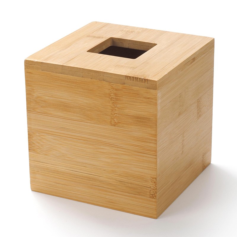 Tissue Box Cover, Square Tissue Box Holder, Bamboo Facial Paper