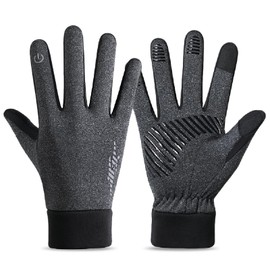 Kfnire Thermal Gloves for Men Women Touch Screen Gloves Windproof Water Resistant Suitable for Outdoor Activities such as Cycling Running Skiing (Grey,M)