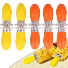 SJBAUTYO 5 Pairs Corn Cob Holder, Corn on the Cob Skewers, Corn Cob Barbecue Accessories, Stainless Steel Needle Kebab Skewers, Food Fruit Forks