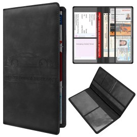 OKAMMY Car Insurance and Registration Card Holder - Car Glove Box Compartment Organizer Auto Comparment Accessories Case for Essential Document Driver License Cards