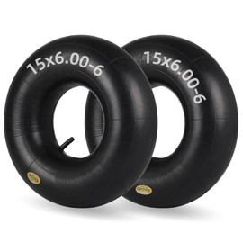 GICOOL 15x6.00-6 Inner Tube(2-Pack), Replacement Lawn Mower Tire Tubes, Heavy-Duty Inner Tube with TR-13 Valve Stem - for Ride-on Mower, Yard Trailers, Tractors, Go Karts, Golf Carts, ATVs and More